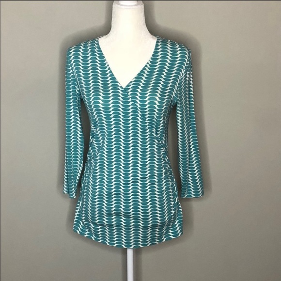 Biden Faux Wrap Geometric Top Size 6 - Picture 3 of 3